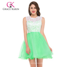 Грейс Карин мода девочки без рукавов короткие кружева Коктейльные платья CL6123-5#